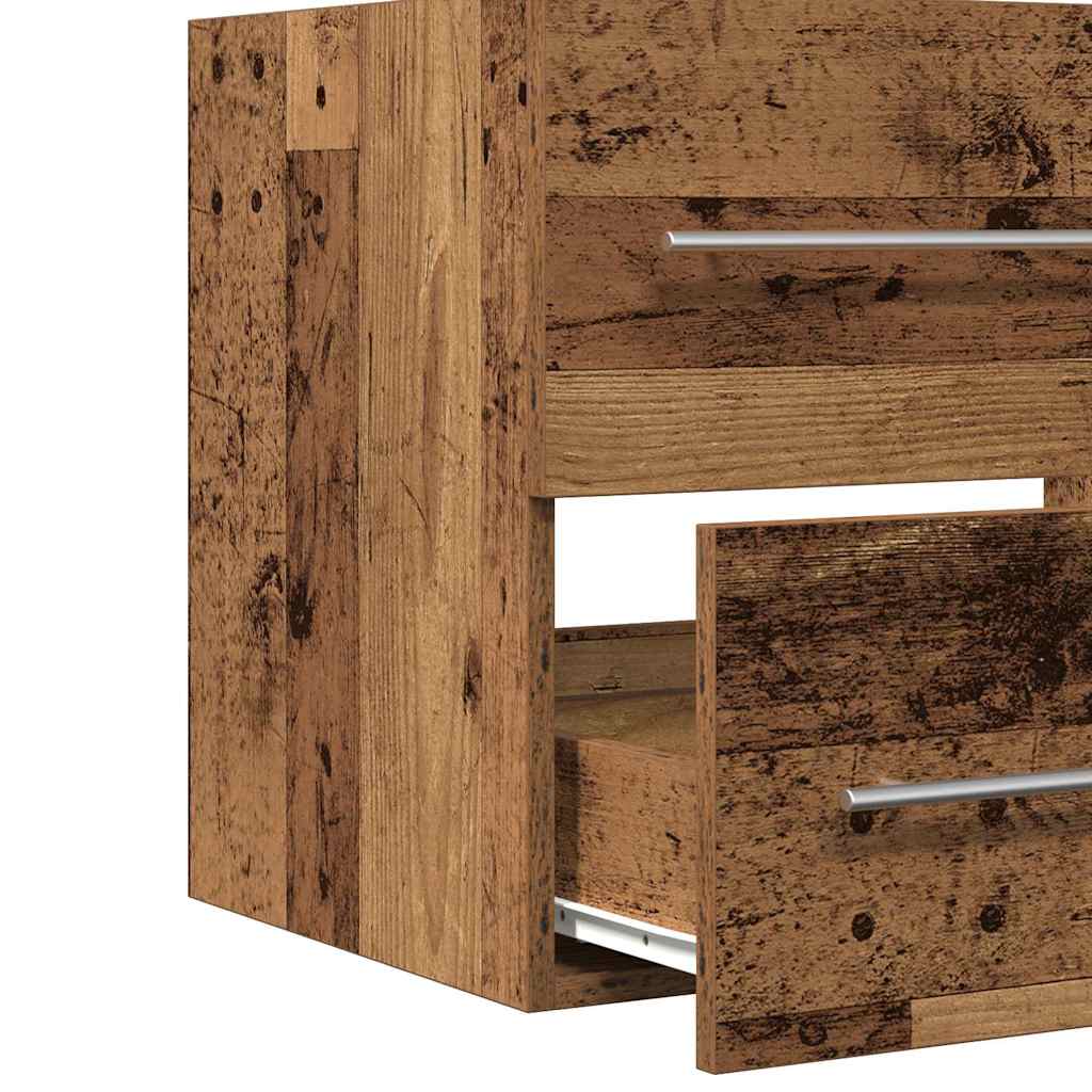 Badkamertenk te kast 2 pcs Oud Hout Engineered Hout en Keramiek is nu te koop bij PeponiXL, paradijselijk wonen!