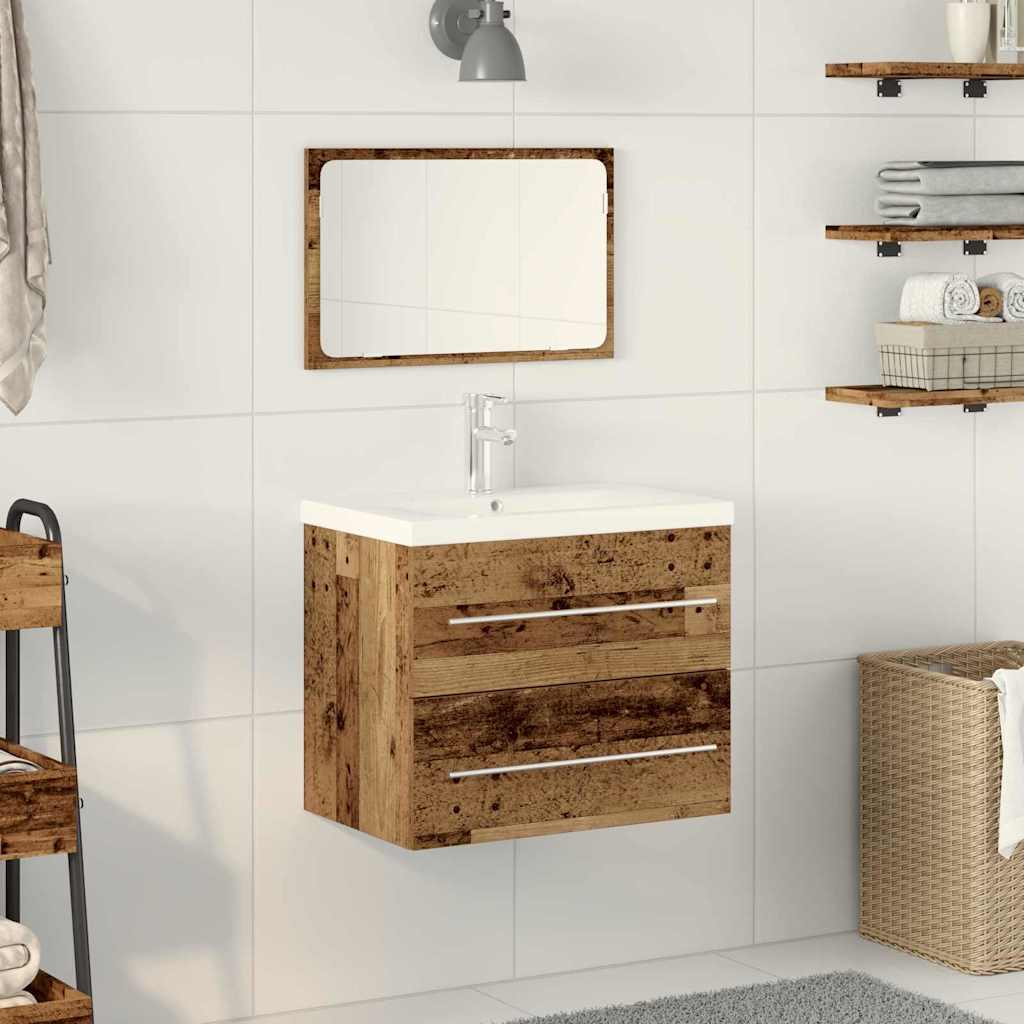 Badkamertenk te kast 2 pcs Oud Hout Engineered Hout en Keramiek is nu te koop bij PeponiXL, paradijselijk wonen!