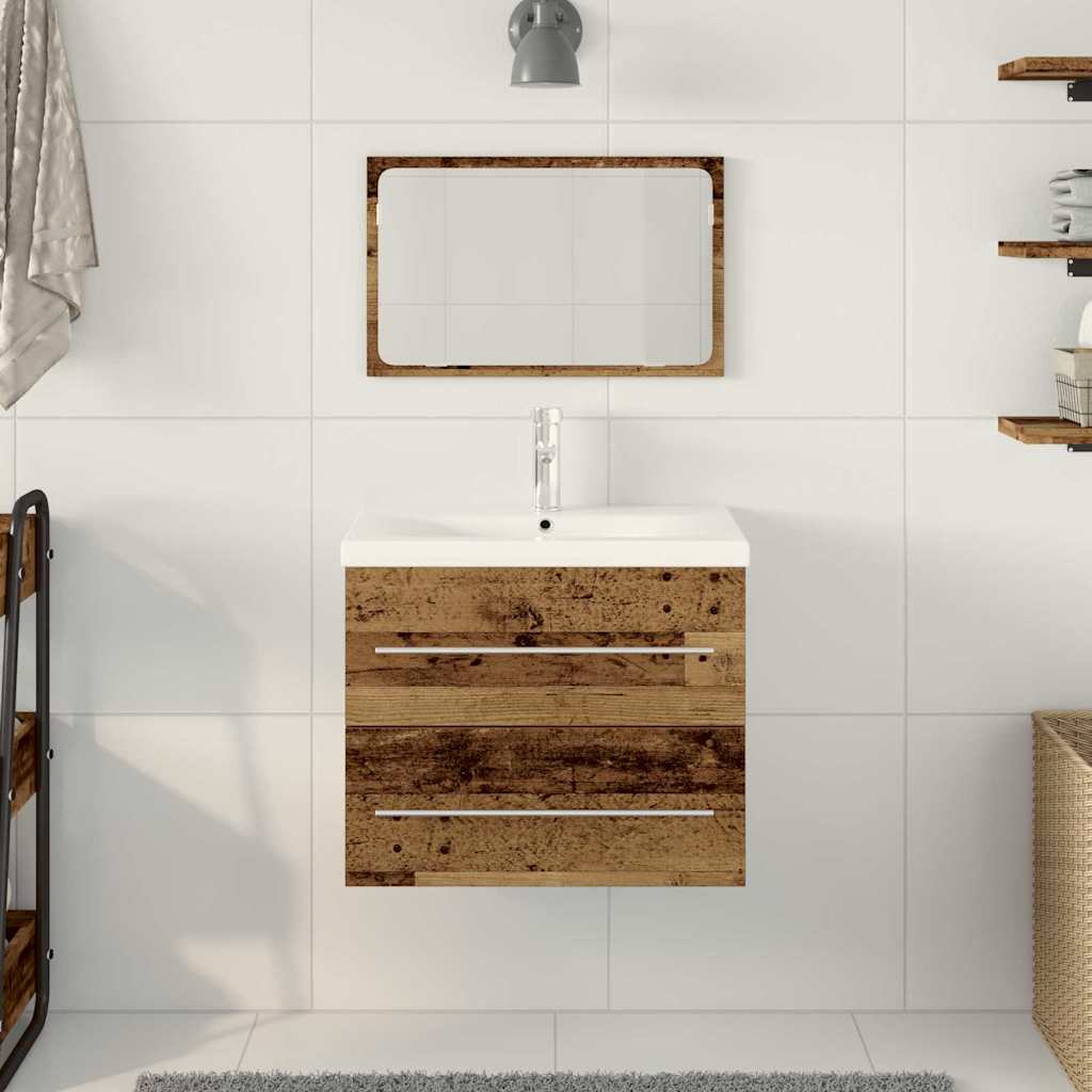 Badkamertenk te kast 2 pcs Oud Hout Engineered Hout en Keramiek is nu te koop bij PeponiXL, paradijselijk wonen!