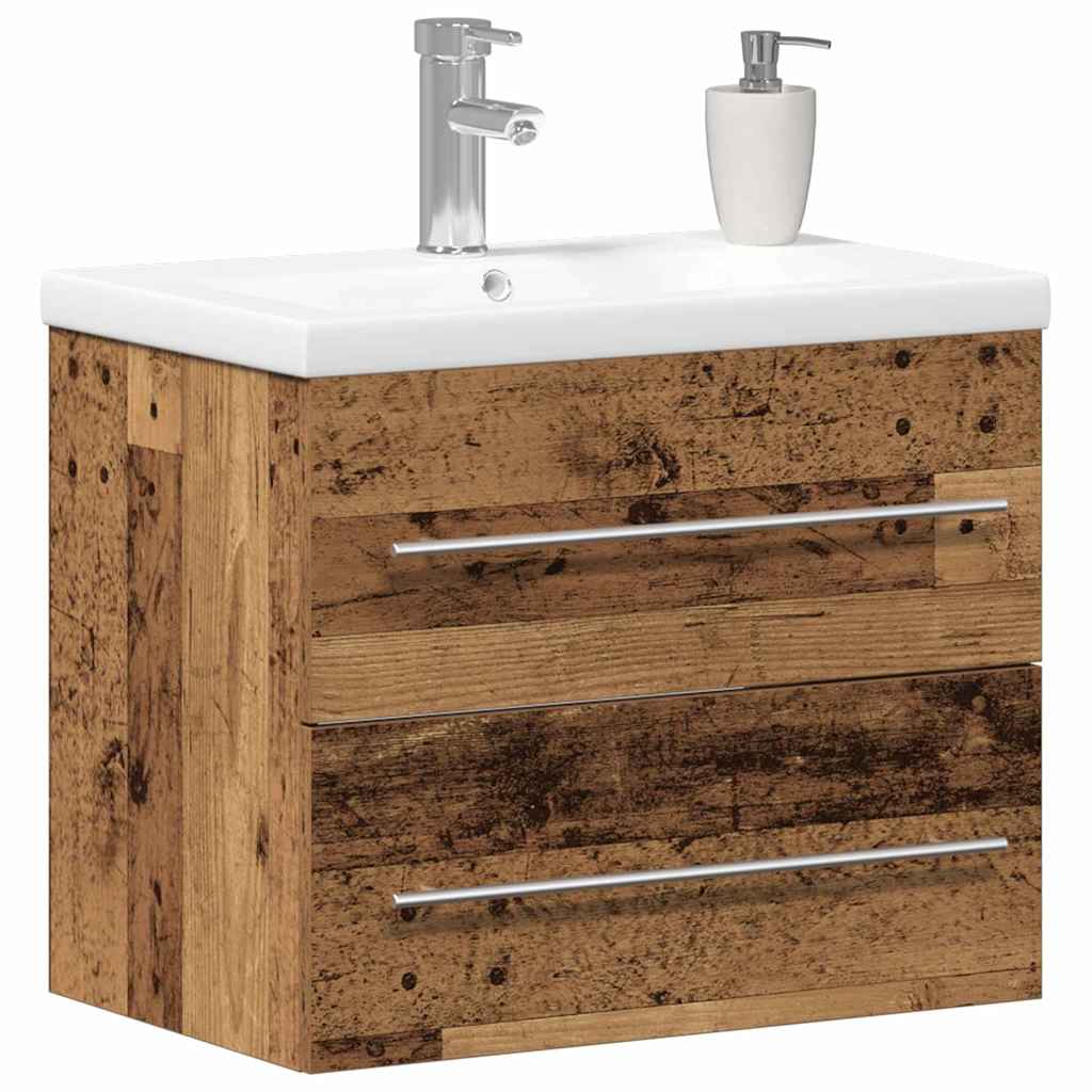 Badkamertenk te kast 2 pcs Oud Hout Engineered Hout en Keramiek is nu te koop bij PeponiXL, paradijselijk wonen!