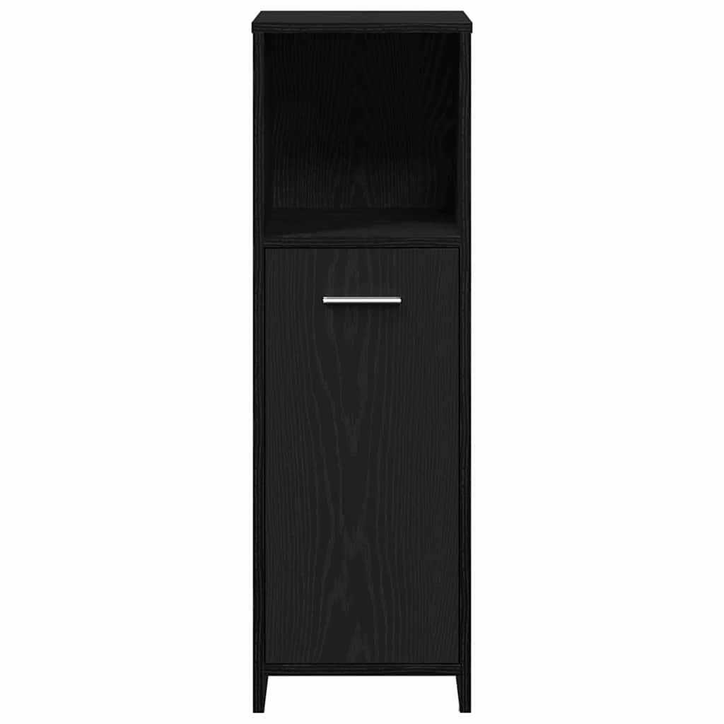 Badkamermeubelset met plank 3 pcs Zwart Eiken Bewerkt hout is nu te koop bij PeponiXL, paradijselijk wonen!