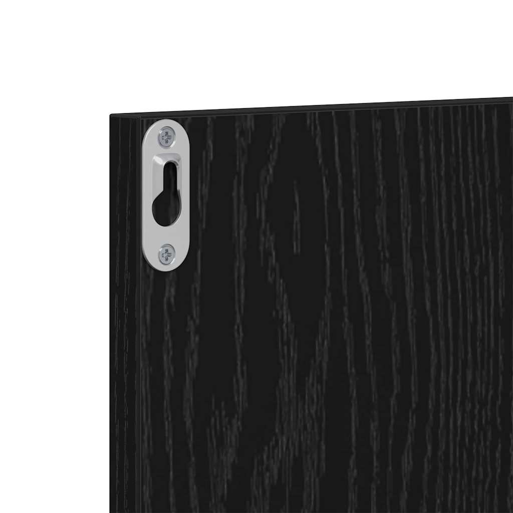 Halmeubelset 3 pcs Zwart eiken 80 x 31 x 40 cm Bewerkt hout