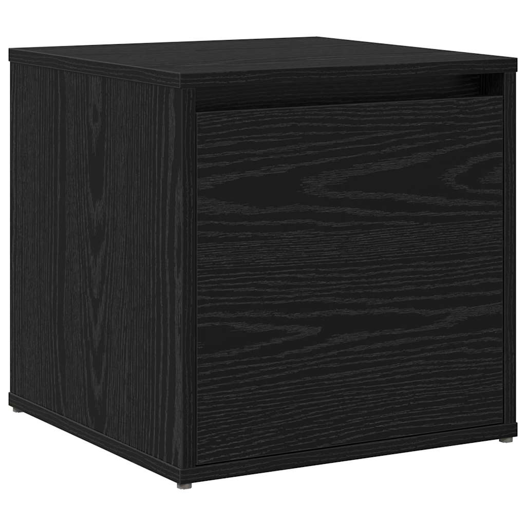 Halmeubelset 3 pcs Zwart eiken 80 x 31 x 40 cm Bewerkt hout