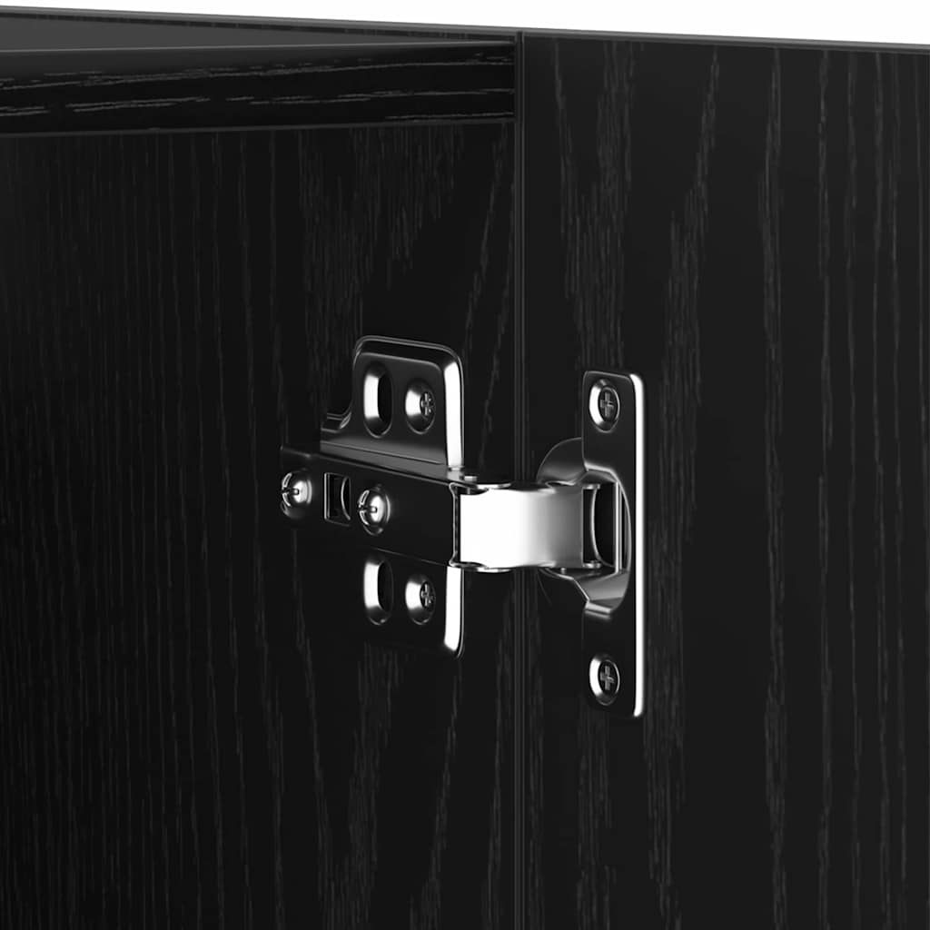 Tv-meubelset Wandgemonteerd 5 pcs Zwart Eiken Bewerkt hout is nu te koop bij PeponiXL, paradijselijk wonen!