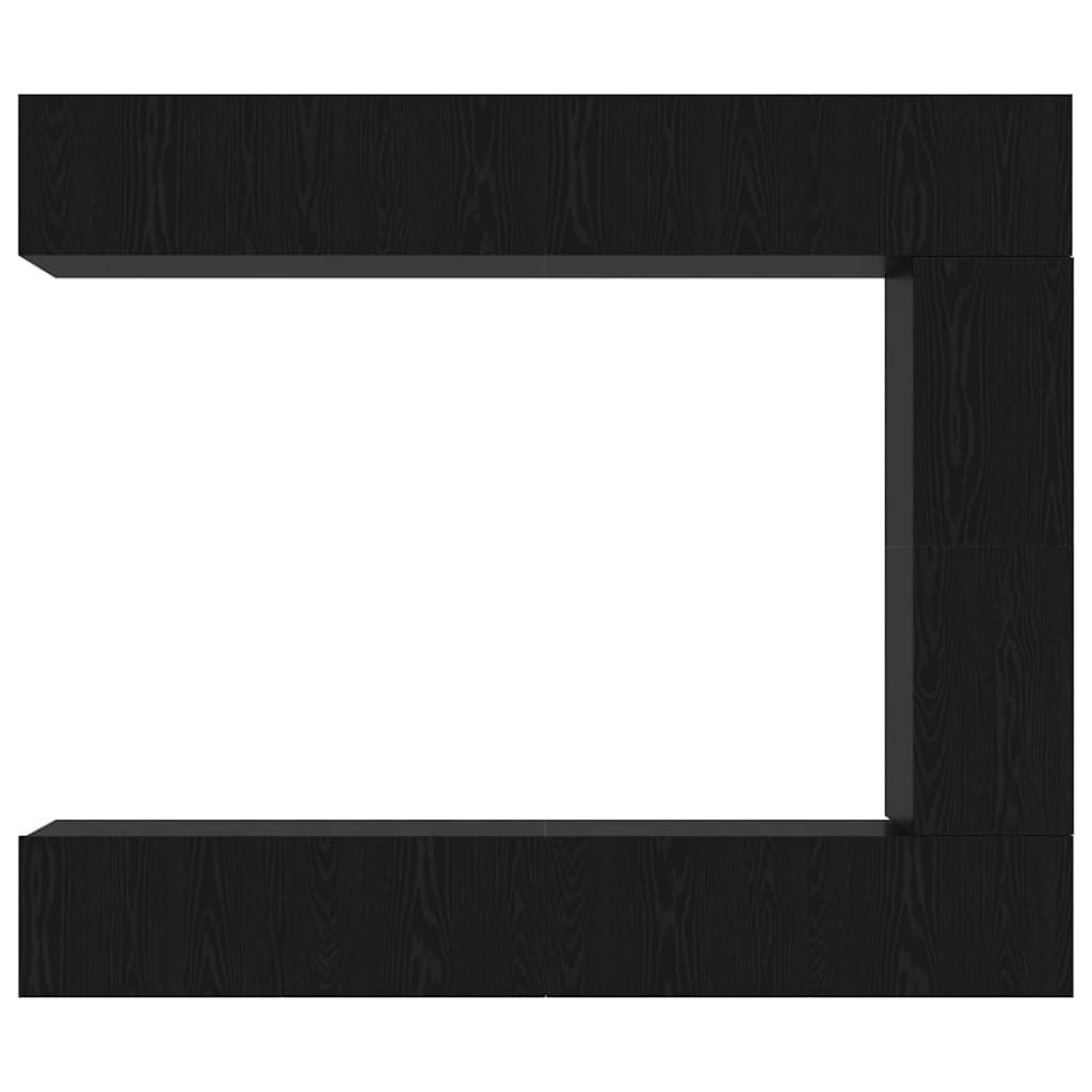 Tv-meubelset Wandgemonteerd 5 pcs Zwart Eiken Bewerkt hout is nu te koop bij PeponiXL, paradijselijk wonen!