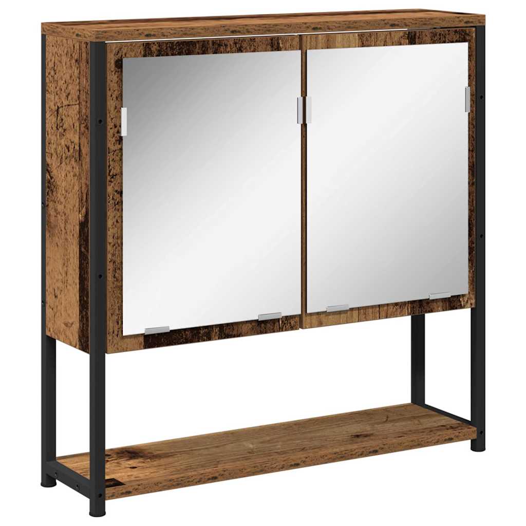 Badkamermeubelset met plank met opslag 2 pcs Bruin Bewerkt hout is nu te koop bij PeponiXL, paradijselijk wonen!