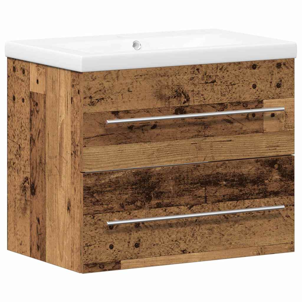 Badkamertenk te kast 2 pcs Oud Hout Engineered Hout en Keramiek is nu te koop bij PeponiXL, paradijselijk wonen!