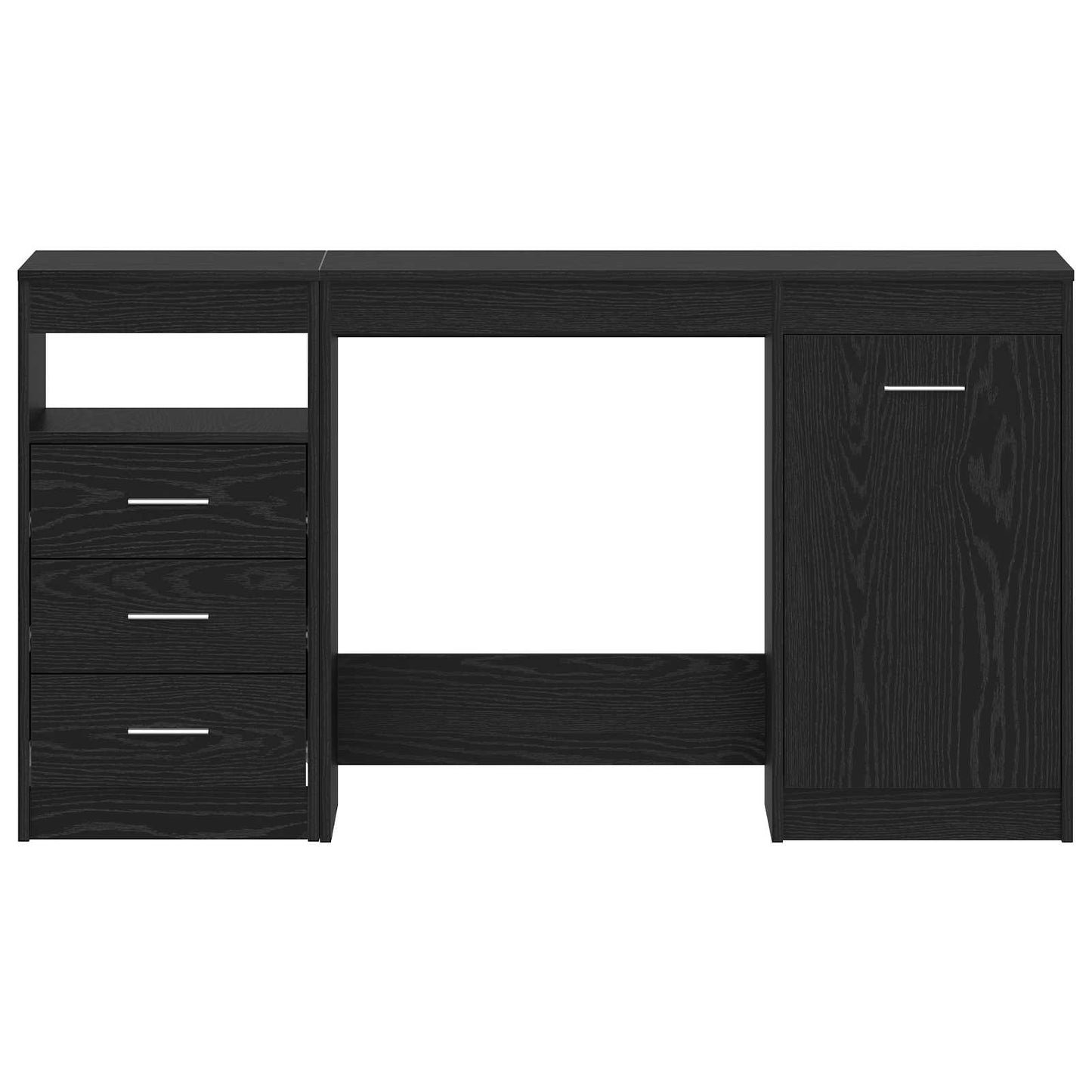Bureau met lade 2 pcs Zwart Eiken 140 x 50 x 76 cm Bewerkt hout is nu te koop bij PeponiXL, paradijselijk wonen!
