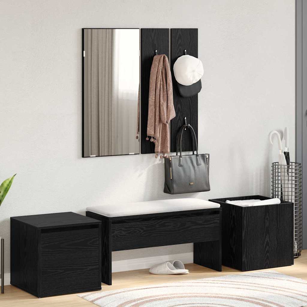 Halmeubelset Wandgemonteerd met spiegel 6 pcs Bewerkt hout is nu te koop bij PeponiXL, paradijselijk wonen!