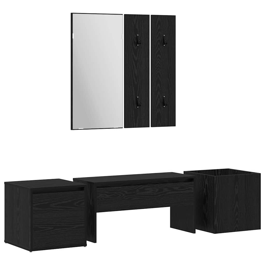 Halmeubelset Wandgemonteerd met spiegel 6 pcs Bewerkt hout is nu te koop bij PeponiXL, paradijselijk wonen!