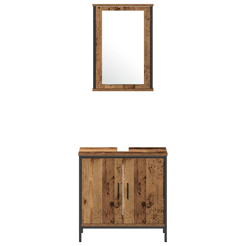Badkamermeubelset 3 pcs Bruin 33 x 33 x 120.5 cm Bewerkt hout is nu te koop bij PeponiXL, paradijselijk wonen!