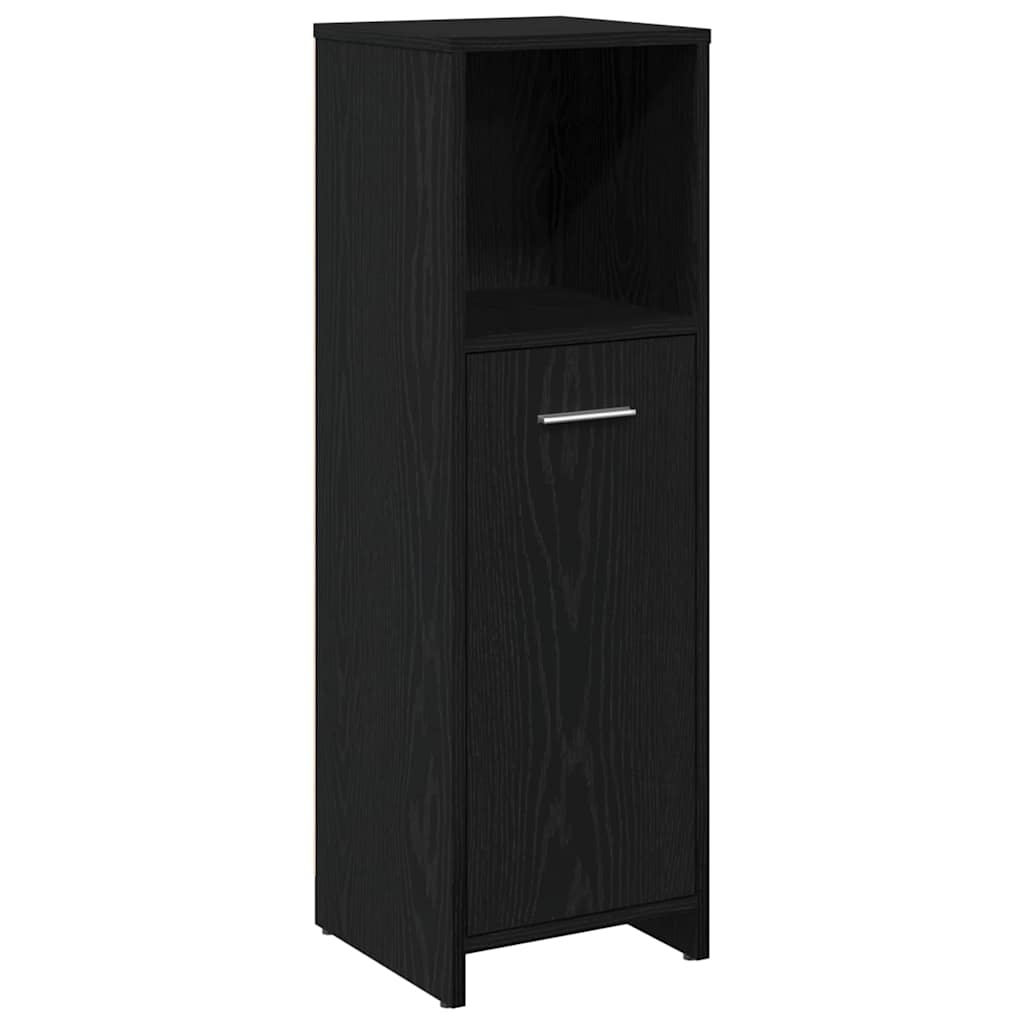 Badkamermeubelset met plank 4 pcs Zwart Eiken Bewerkt hout is nu te koop bij PeponiXL, paradijselijk wonen!