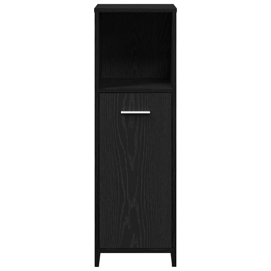 Badkamermeubelset met plank 4 pcs Zwart Eiken Bewerkt hout is nu te koop bij PeponiXL, paradijselijk wonen!