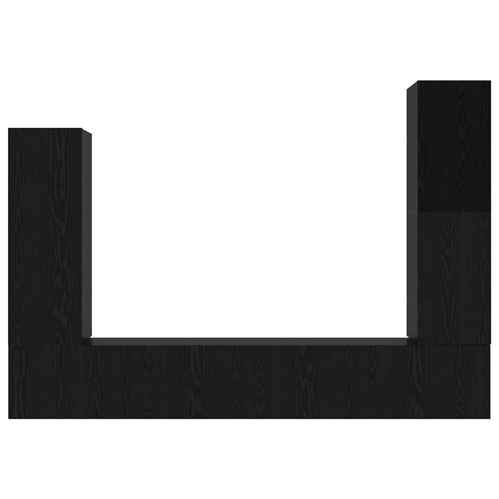 Tv-meubelset Wandgemonteerd 4 pcs Zwart Eiken Bewerkt hout is nu te koop bij PeponiXL, paradijselijk wonen!
