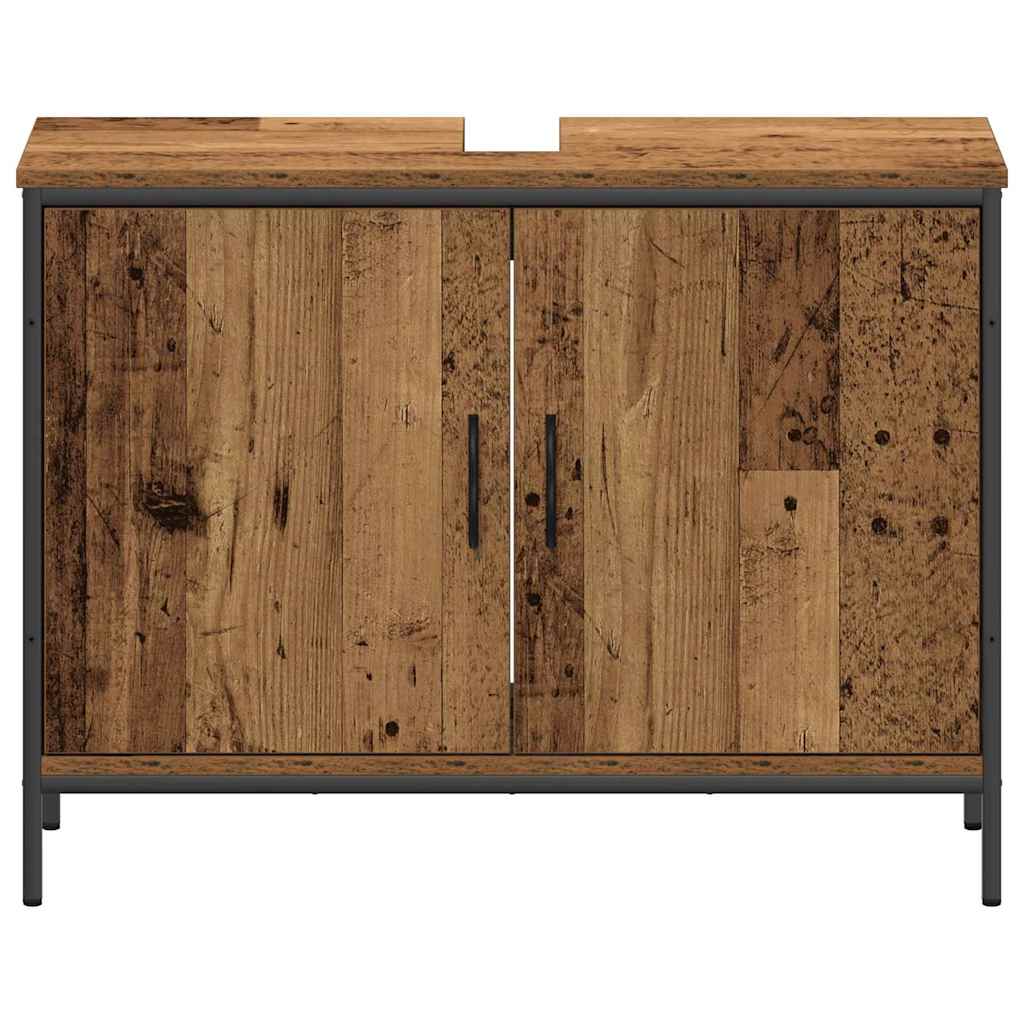 Badkamermeubelset met plank met opslag 4 pcs Bruin Bewerkt hout is nu te koop bij PeponiXL, paradijselijk wonen!