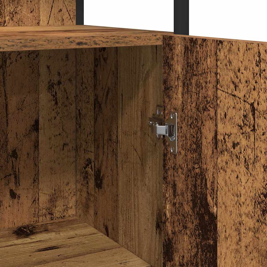 Badkamermeubelset met plank 4 pcs Oud hout Bewerkt hout is nu te koop bij PeponiXL, paradijselijk wonen!
