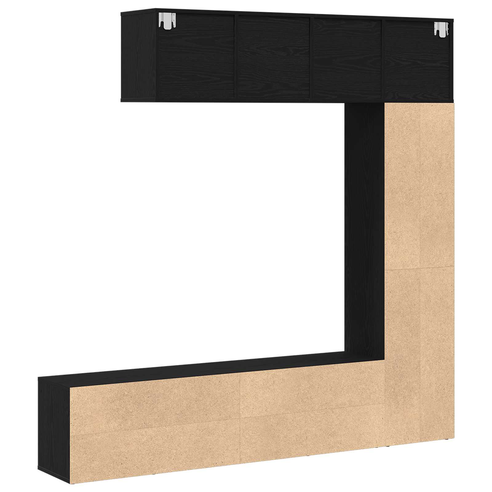 Boekenkast 3 pcs Zwart Eiken 36 x 30 x 143 cm Bewerkt hout is nu te koop bij PeponiXL, paradijselijk wonen!