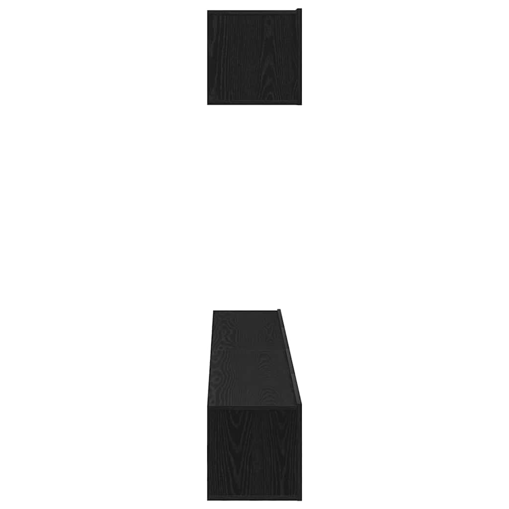 Tv-meubelset 4 pcs Zwart Eiken 100 x 30 x 30 cm Bewerkt hout is nu te koop bij PeponiXL, paradijselijk wonen!