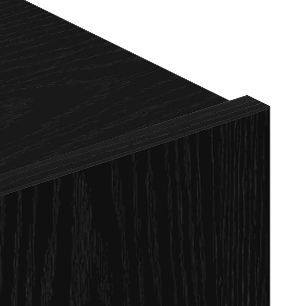 Tv-meubelset Wandgemonteerd Zwart Eiken Bewerkt hout is nu te koop bij PeponiXL, paradijselijk wonen!