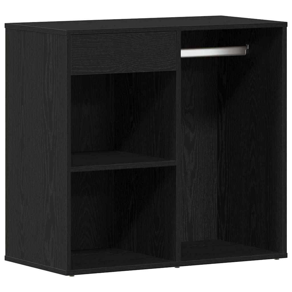 Make-up tafel set met LED 4 pcs Zwart Eiken Bewerkt hout