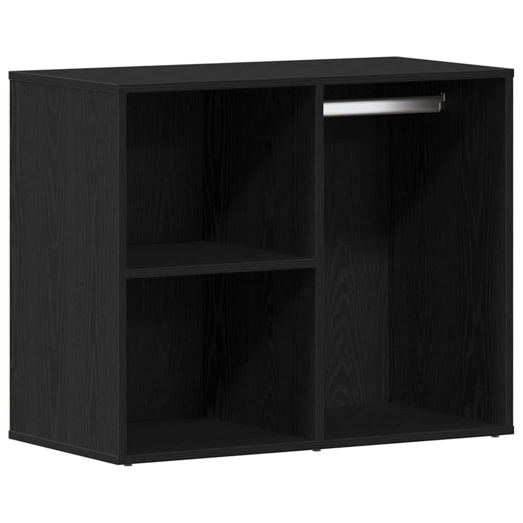Make-up tafel set met LED 4 pcs Zwart Eiken Bewerkt hout
