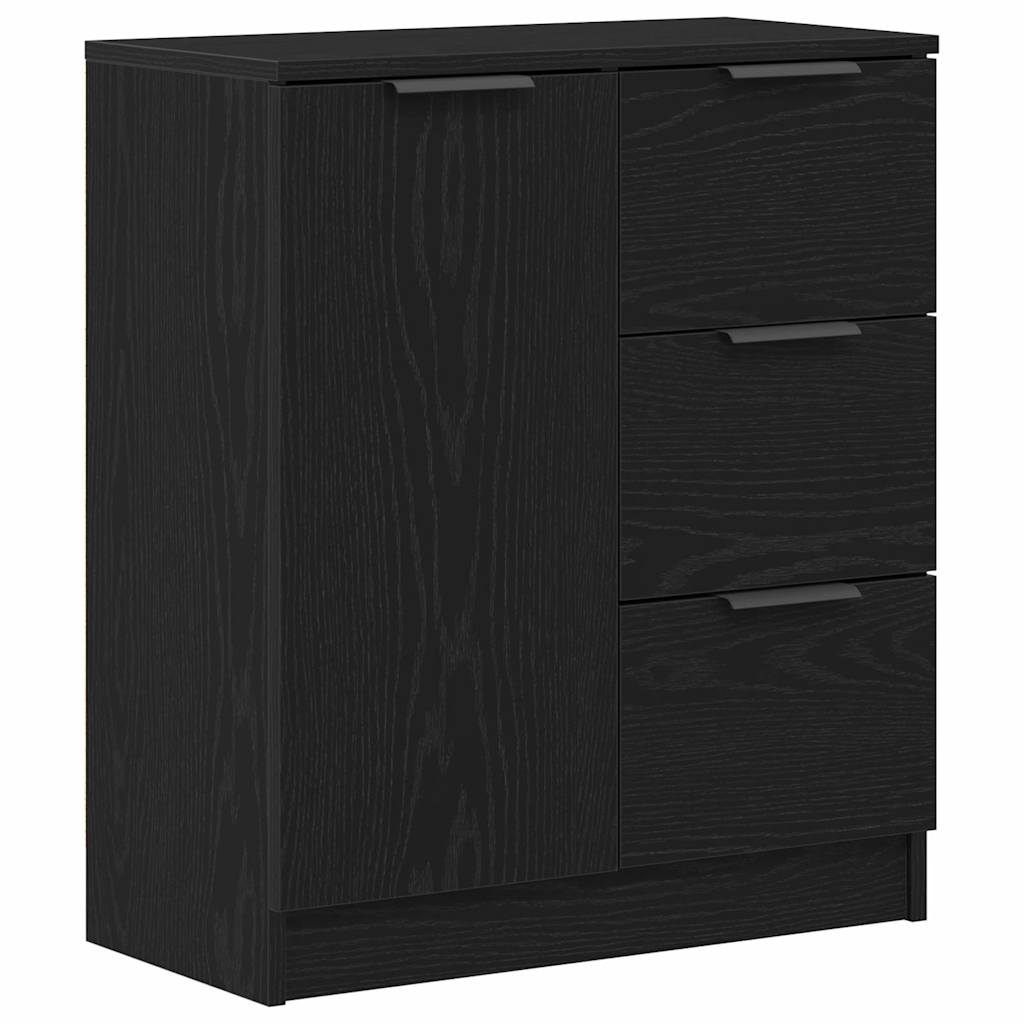 Dressoir met lade Zwart Eiken 120 x 30 x 70 cm Bewerkt hout is nu te koop bij PeponiXL, paradijselijk wonen!