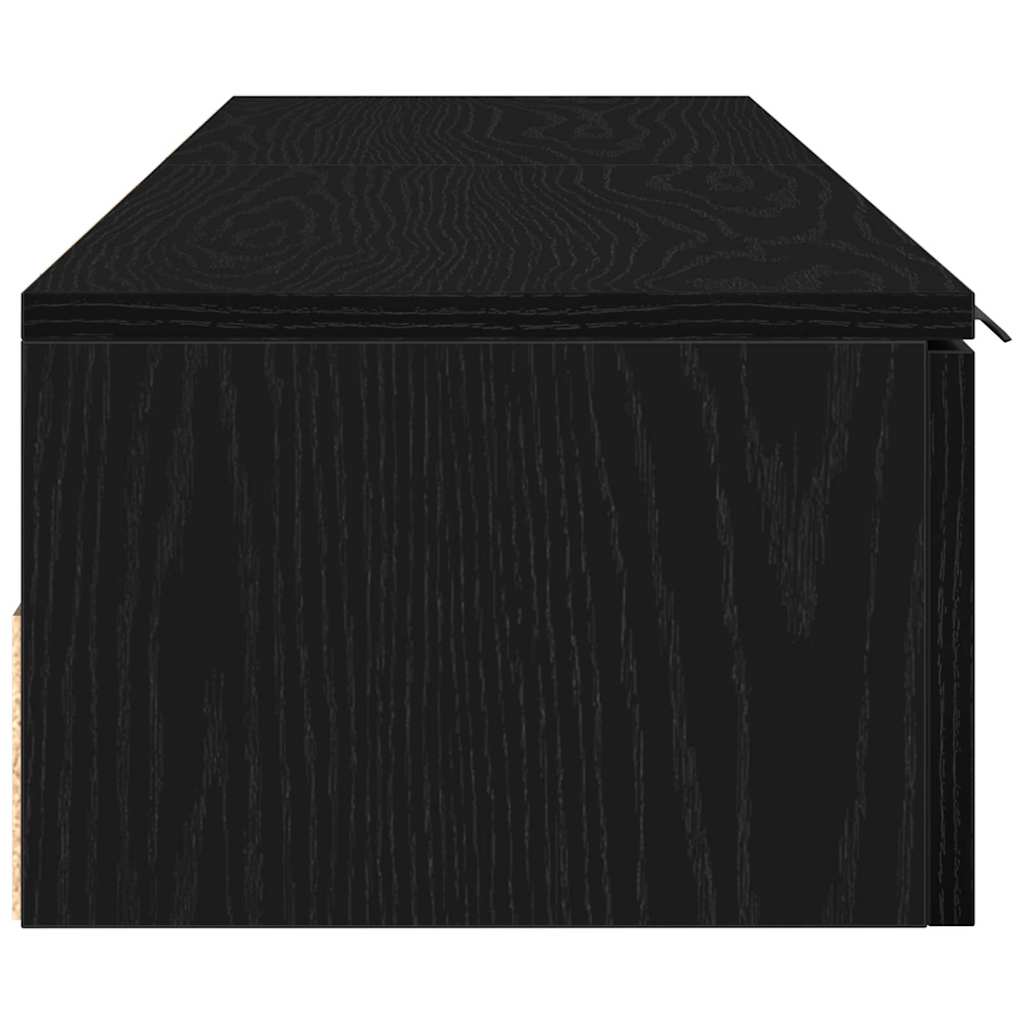 Wandkast 2 pcs Zwart Eiken 68 x 30 x 20 cm Bewerkt hout is nu te koop bij PeponiXL, paradijselijk wonen!