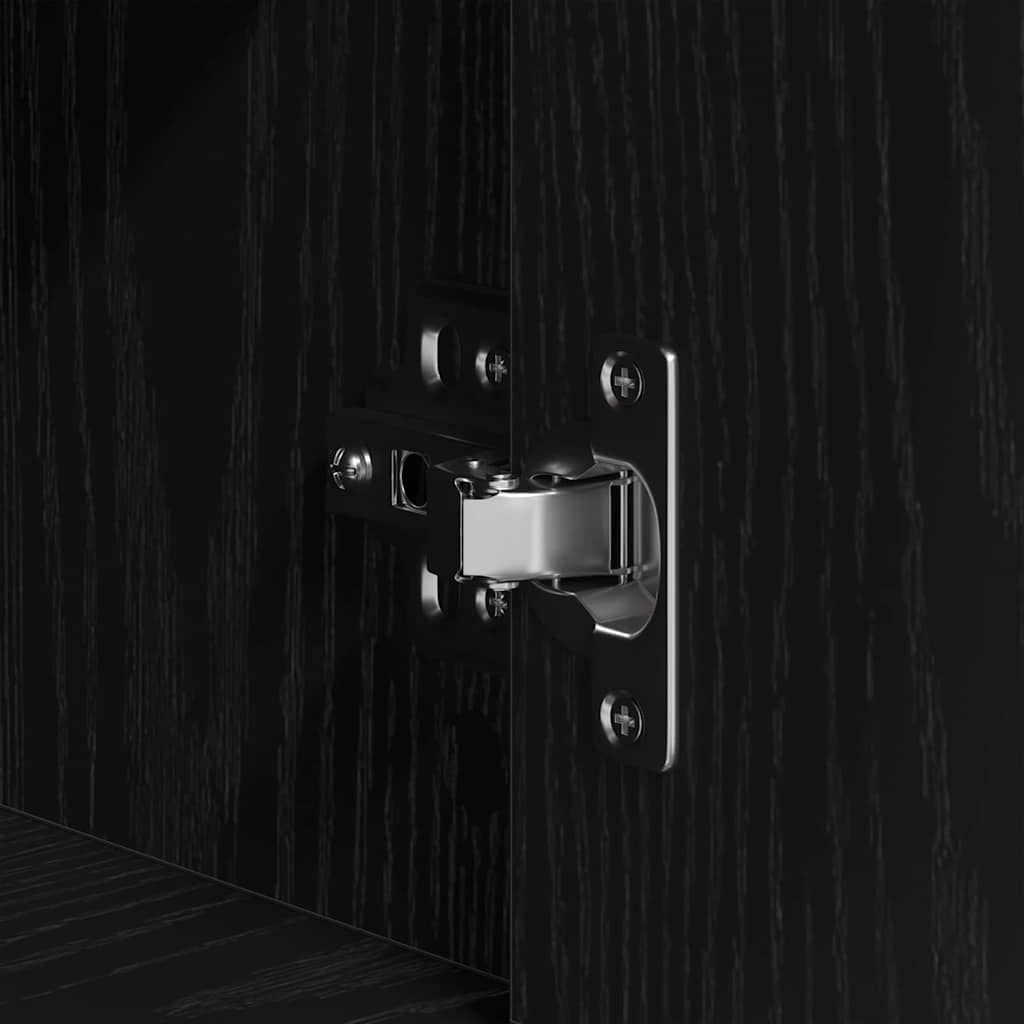 Hoge kast met lade Zwart Eiken 80 x 33 x 150 cm Bewerkt hout is nu te koop bij PeponiXL, paradijselijk wonen!