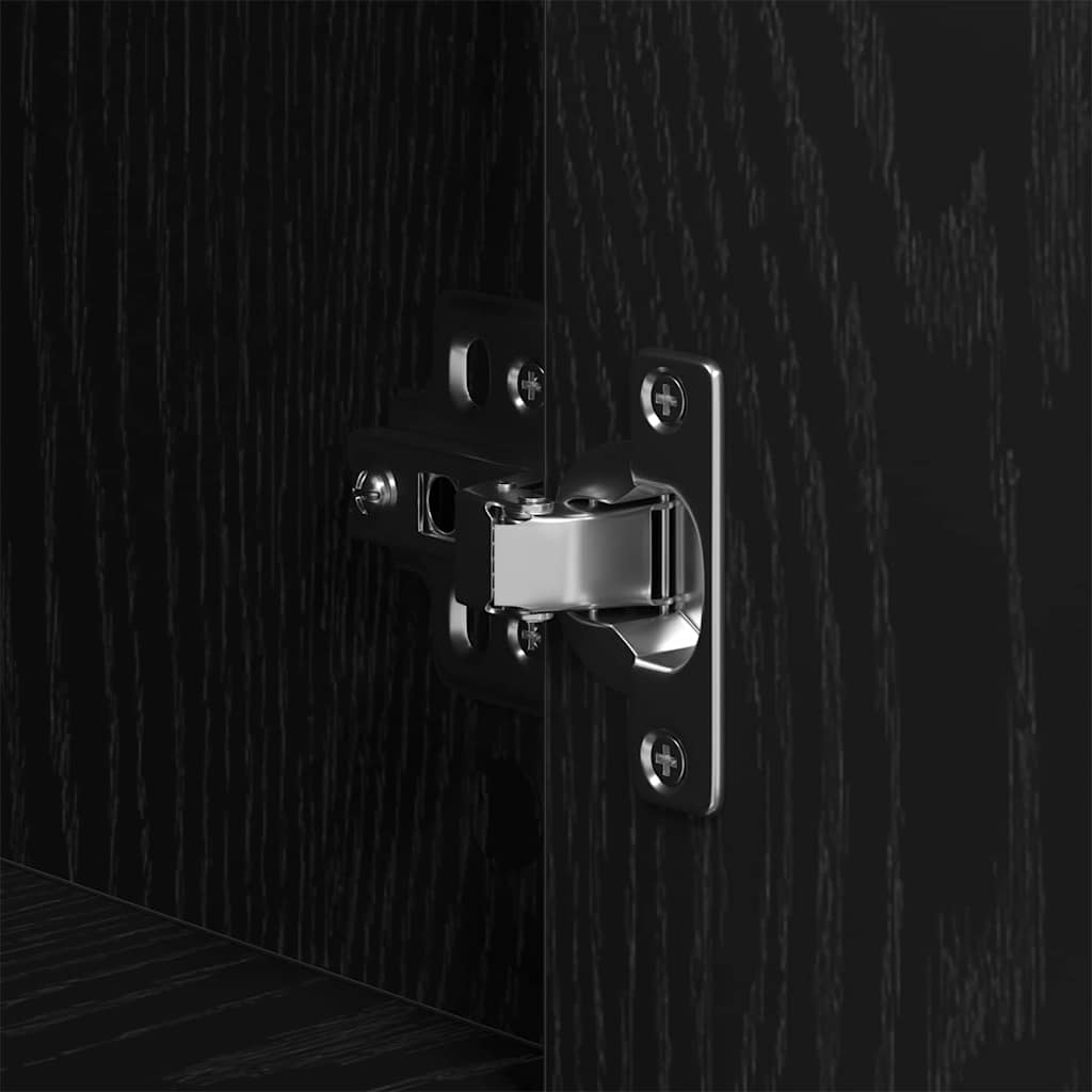 Dressoir met lade Zwart Eiken 240 x 33 x 70 cm Bewerkt hout is nu te koop bij PeponiXL, paradijselijk wonen!