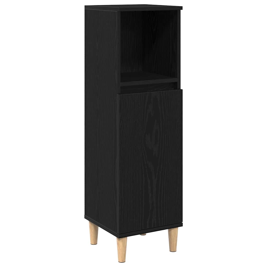 Badkamermeubelset 3 pcs Zwart Eiken Geperst Hout en Metaal is nu te koop bij PeponiXL, paradijselijk wonen!
