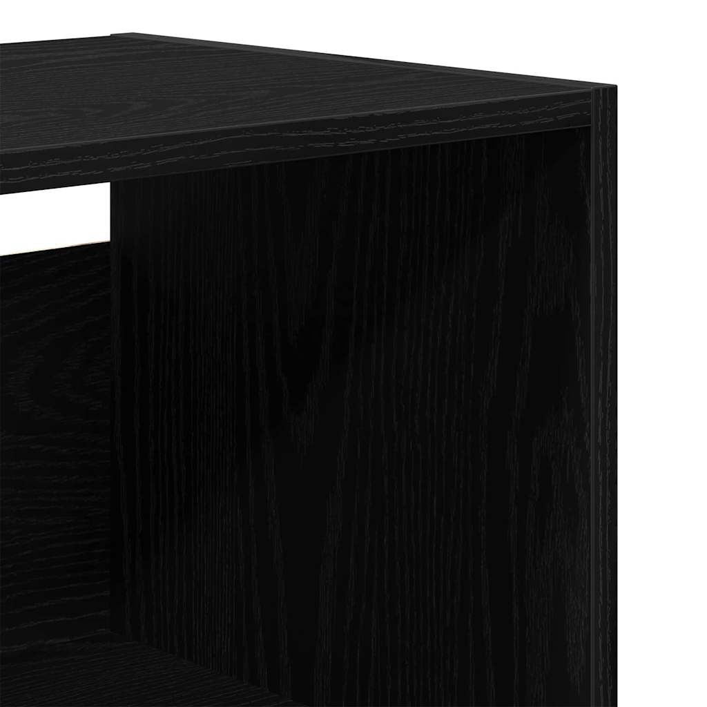 Hoge kast 2 pcs Zwart Eiken Bewerkt hout is nu te koop bij PeponiXL, paradijselijk wonen!