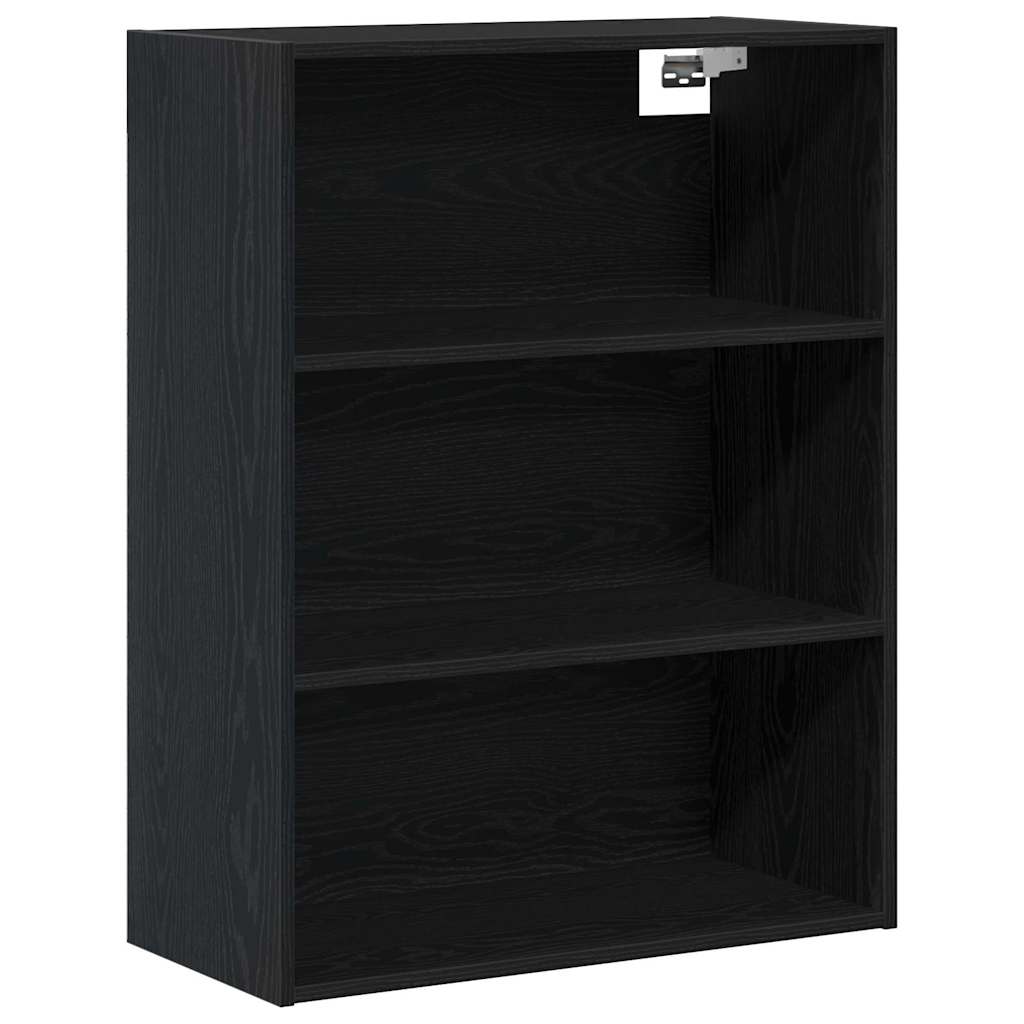 Hoge kast 2 pcs Zwart Eiken Bewerkt hout is nu te koop bij PeponiXL, paradijselijk wonen!