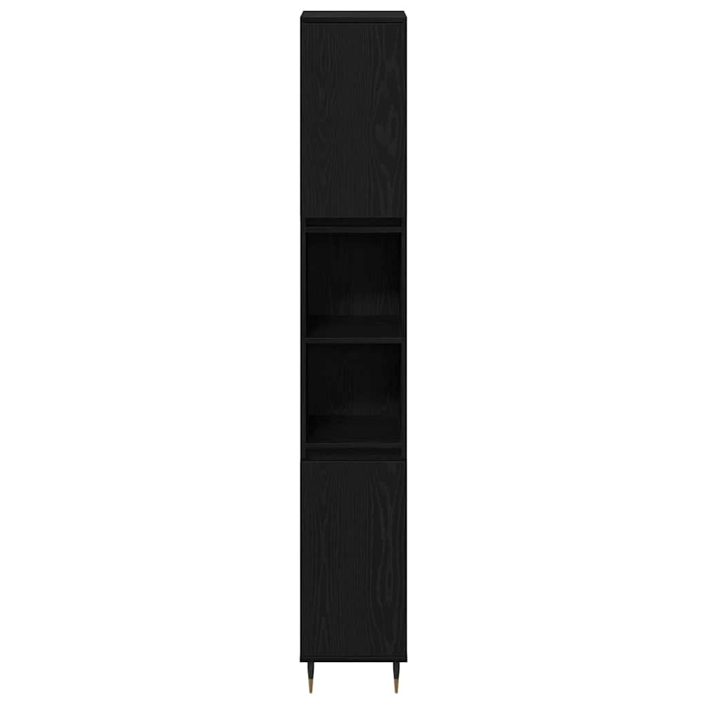 Badkamermeubelset met lade 3 pcs Zwart Eiken 30 x 30 x 190 cm is nu te koop bij PeponiXL, paradijselijk wonen!