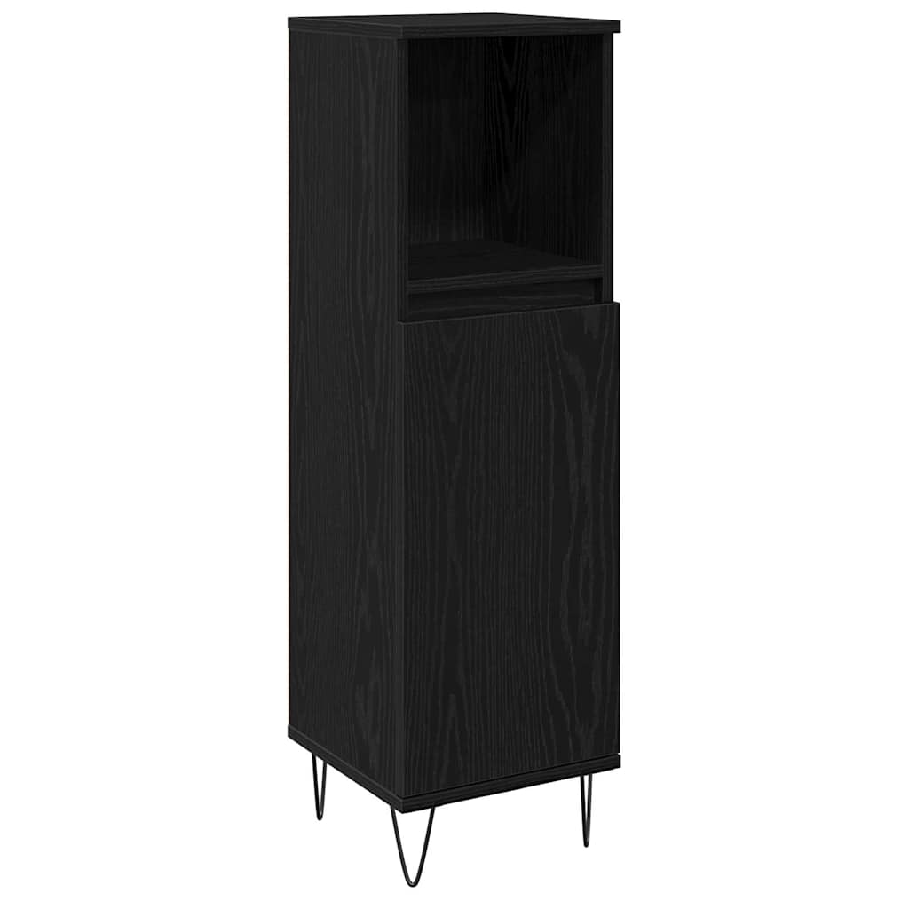 Badkamermeubelset met lade 3 pcs Zwart Eiken 30 x 30 x 190 cm is nu te koop bij PeponiXL, paradijselijk wonen!