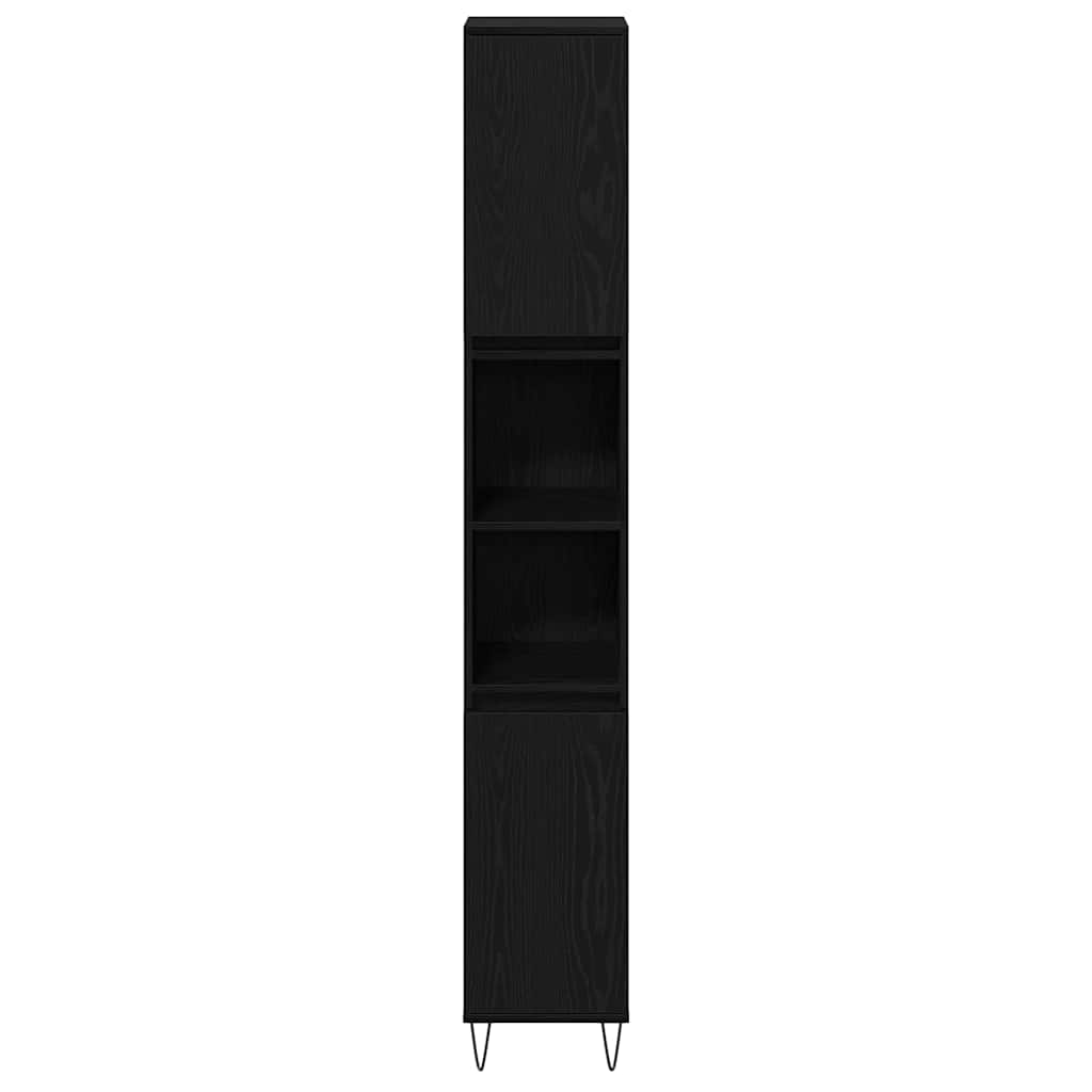 Badkamermeubelset met lade 3 pcs Zwart Eiken 30 x 30 x 190 cm is nu te koop bij PeponiXL, paradijselijk wonen!