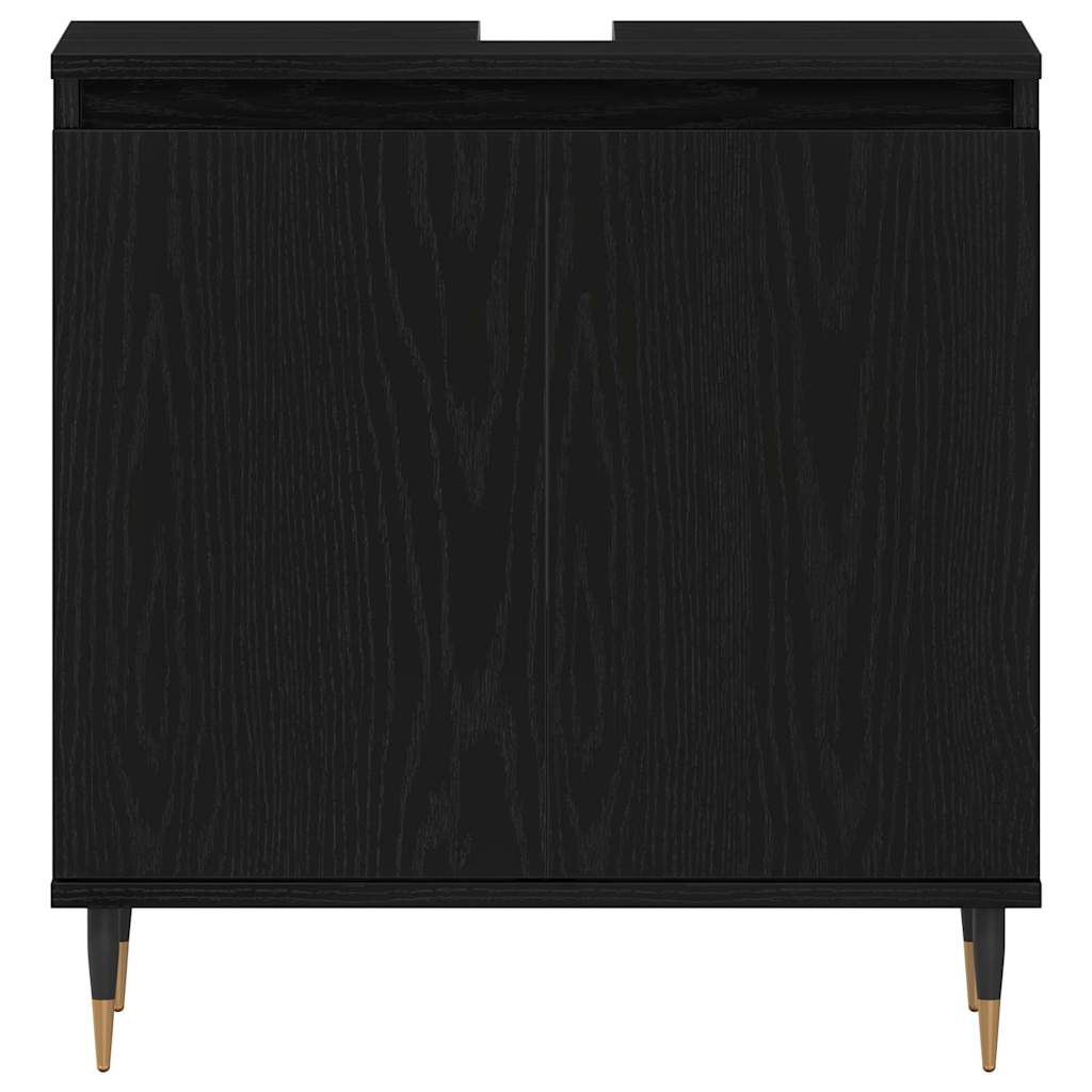 Badkamermeubelset met opslag 3 pcs Zwart Eiken 30 x 30 x 190 cm is nu te koop bij PeponiXL, paradijselijk wonen!