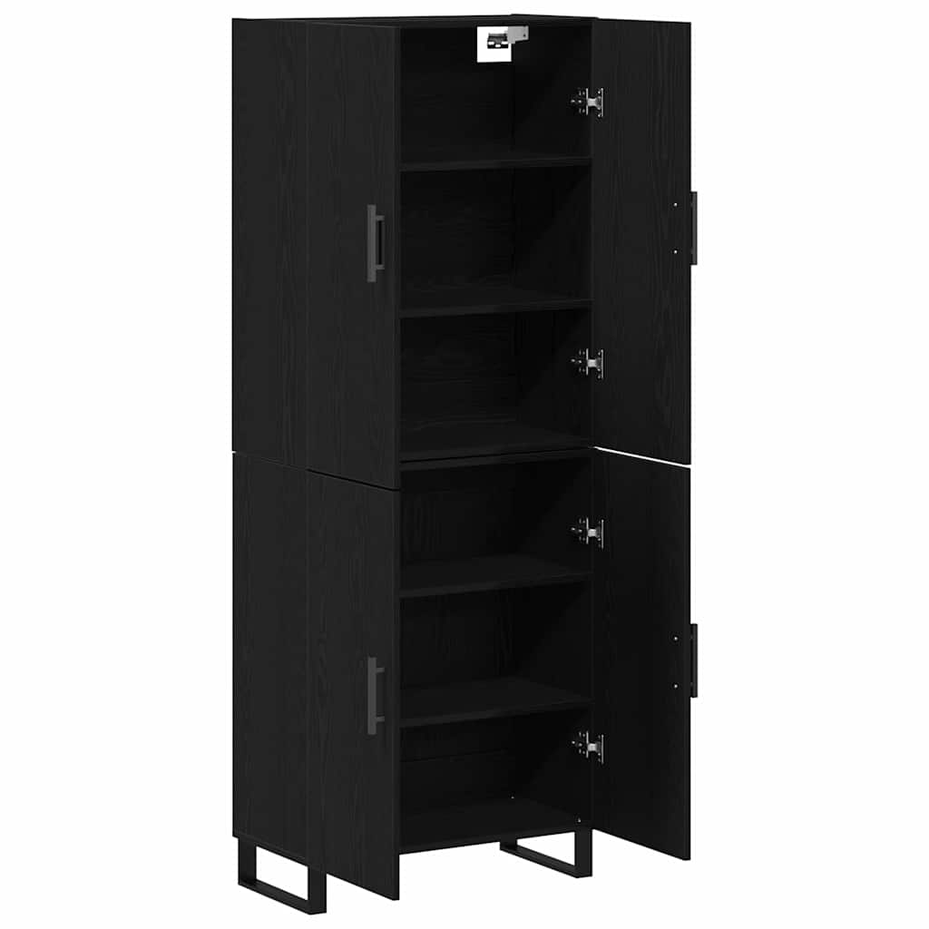 Hoge kast 2 pcs Zwart eiken 69,5 x 34 x 180 cm is nu te koop bij PeponiXL, paradijselijk wonen!