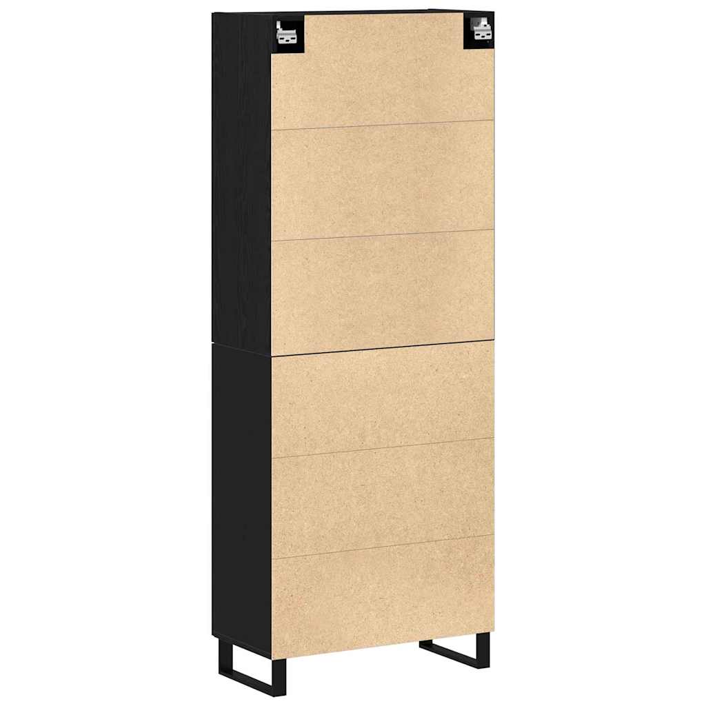 Hoge kast 2 pcs Zwart eiken 69,5 x 34 x 180 cm is nu te koop bij PeponiXL, paradijselijk wonen!