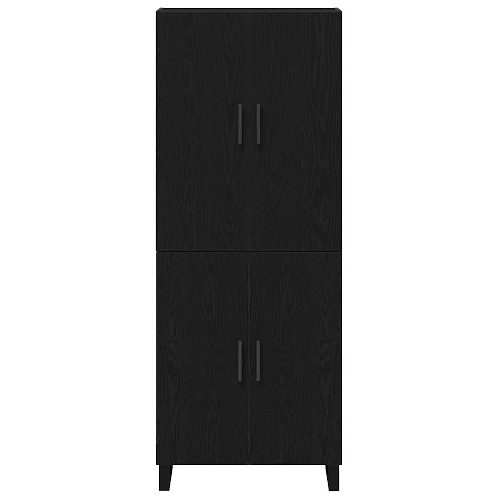 Hoge kast 2 pcs Zwart eiken 69,5 x 34 x 180 cm is nu te koop bij PeponiXL, paradijselijk wonen!