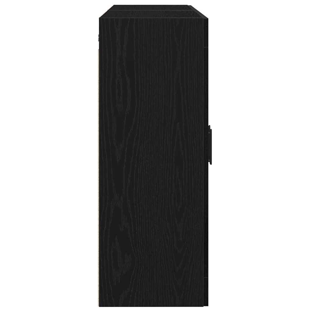 Wandkast 2 pcs Zwart Eiken 69,5 x 34 x 90 cm Bewerkt hout is nu te koop bij PeponiXL, paradijselijk wonen!