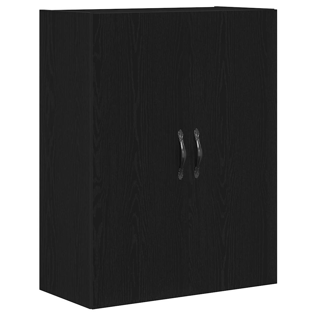 Hoge kast 2 pcs Zwart Eiken Geëngineerd hout en glas is nu te koop bij PeponiXL, paradijselijk wonen!