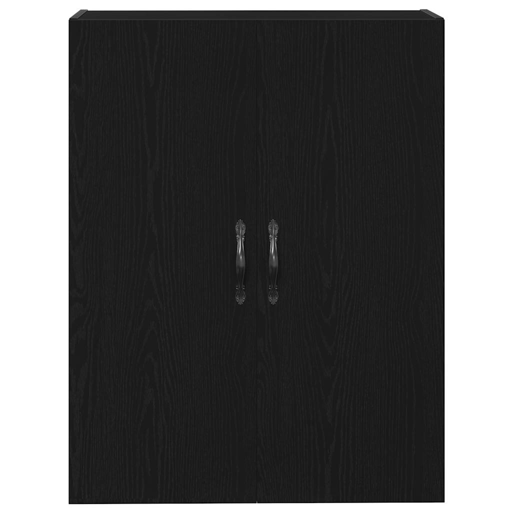 Hoge kast 2 pcs Zwart Eiken Geëngineerd hout en glas is nu te koop bij PeponiXL, paradijselijk wonen!