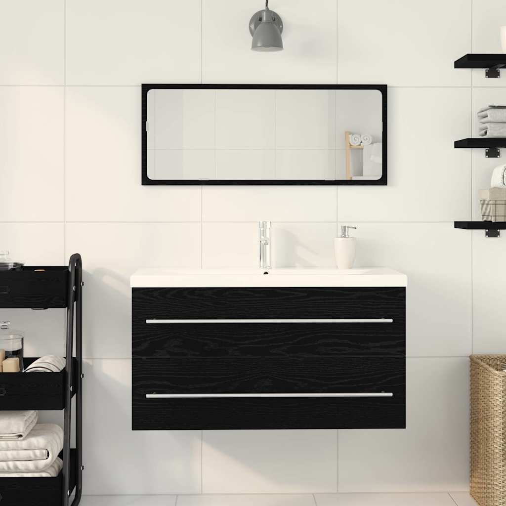 Badkamertenk te kast met lade Wandgemonteerd 3 pcs Zwart Eiken is nu te koop bij PeponiXL, paradijselijk wonen!