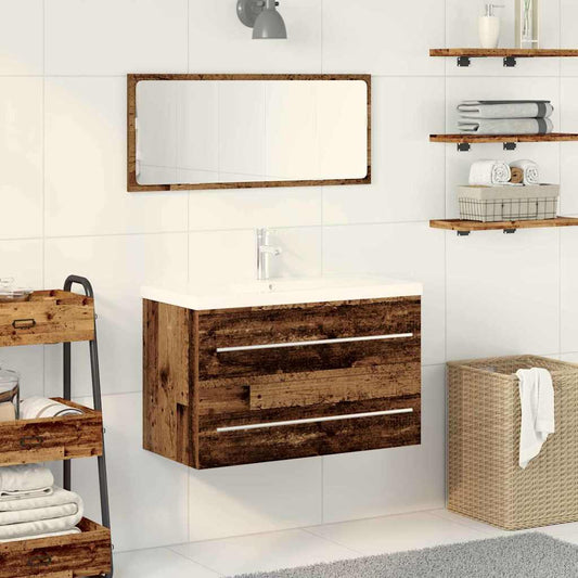 Badkamertenk te kast met lade Oud Hout 80 x 38,5 x 48 cm is nu te koop bij PeponiXL, paradijselijk wonen!