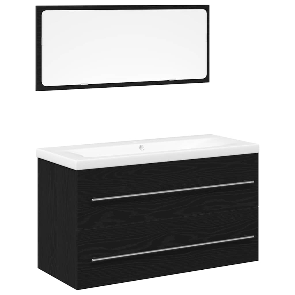 Badkamertenk te kast met lade Wandgemonteerd 3 pcs Zwart Eiken is nu te koop bij PeponiXL, paradijselijk wonen!