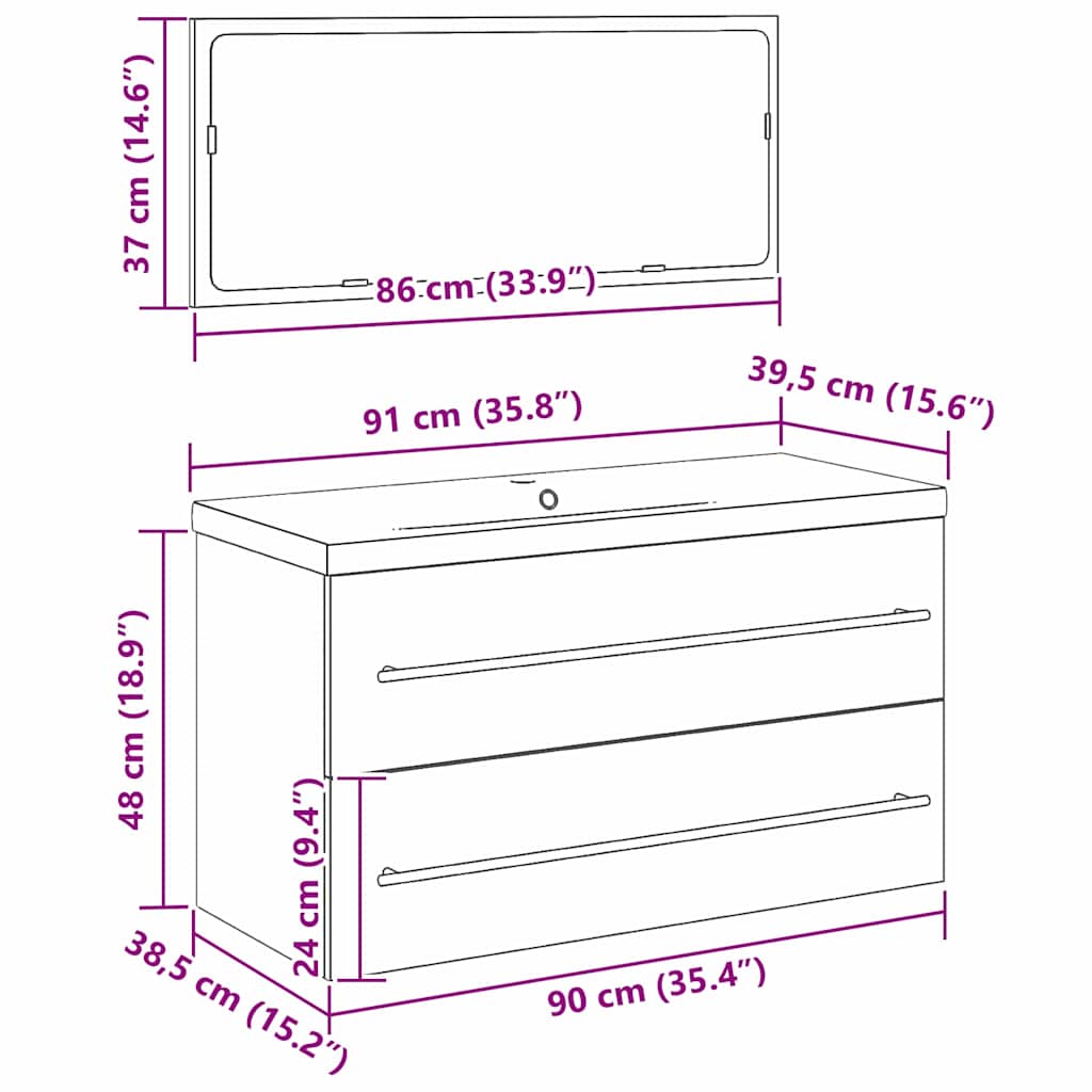 Badkamertenk te kast met lade Wandgemonteerd 3 pcs Zwart Eiken is nu te koop bij PeponiXL, paradijselijk wonen!