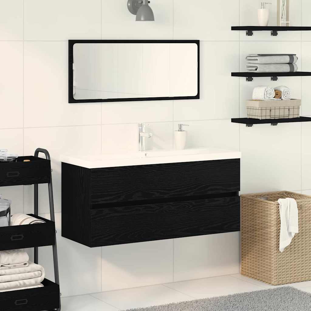 Badkamertenk te kast Zwart Eiken 100 x 39 x 62 cm Bewerkt hout is nu te koop bij PeponiXL, paradijselijk wonen!