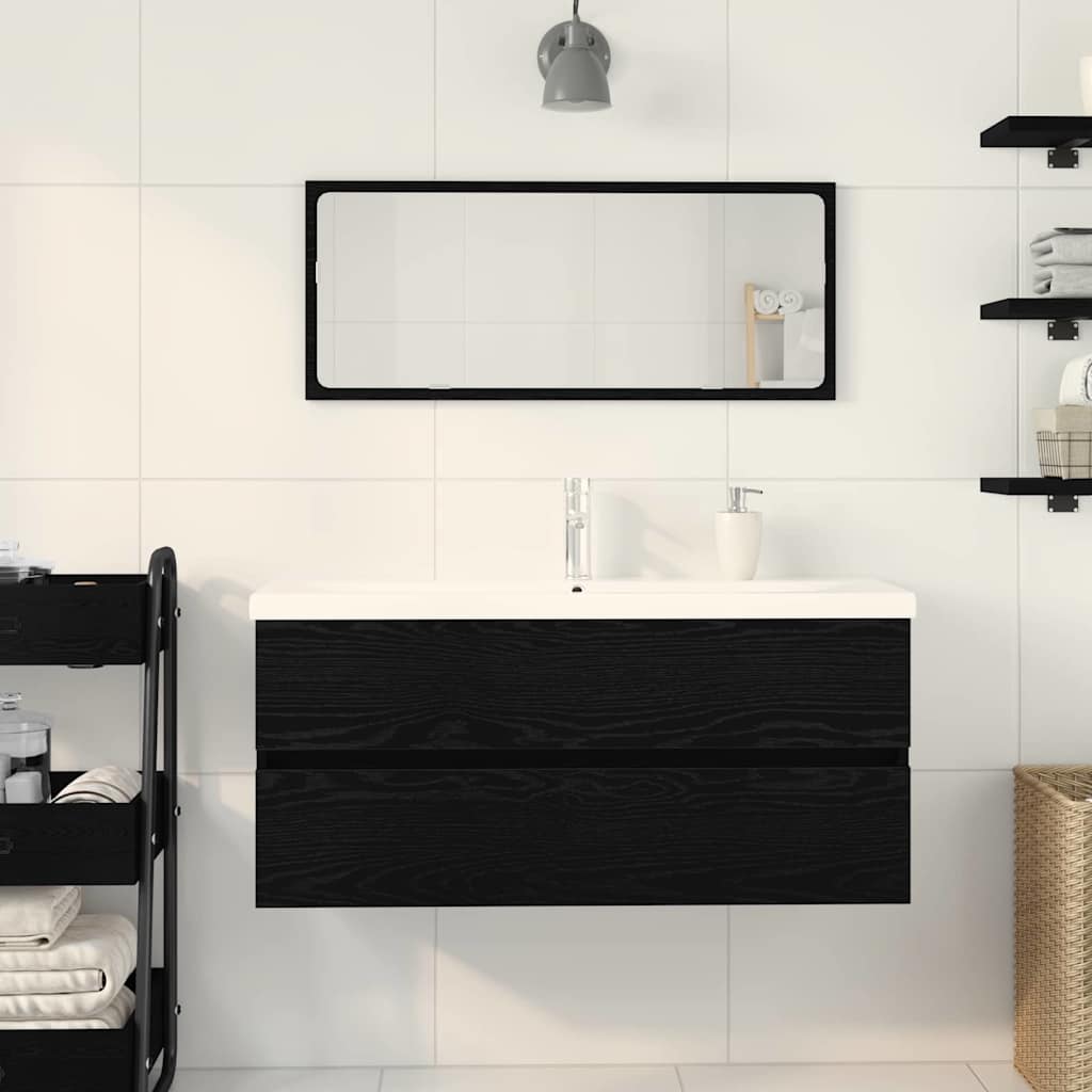 Badkamertenk te kast Zwart Eiken 100 x 39 x 62 cm Bewerkt hout is nu te koop bij PeponiXL, paradijselijk wonen!