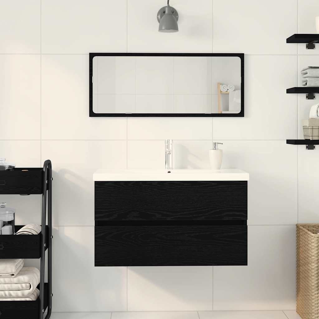 Badkamertenk te kast Zwart Eiken 80 x 39 x 62 cm Bewerkt hout is nu te koop bij PeponiXL, paradijselijk wonen!