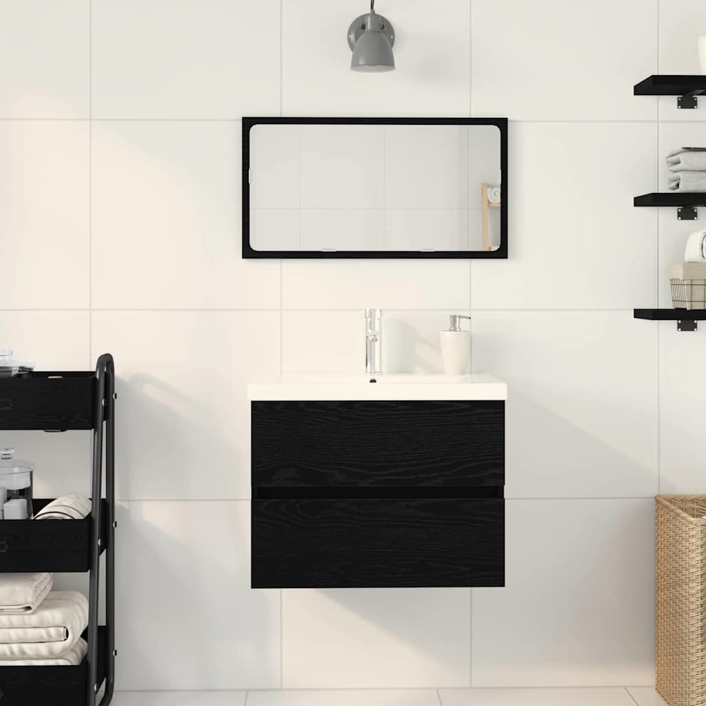 Badkamertenk te kast Zwart Eiken 60 x 39 x 62 cm Bewerkt hout is nu te koop bij PeponiXL, paradijselijk wonen!